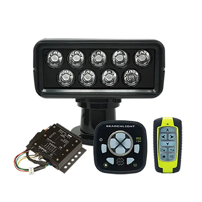 Acr Rcl-100 Led Black High-Power Marine Searchlight With Wired Point Pad (Urp-103), Master Controller (Urc-104), And Wireless Handheld Remote (Urh-103) – Model 1977 1