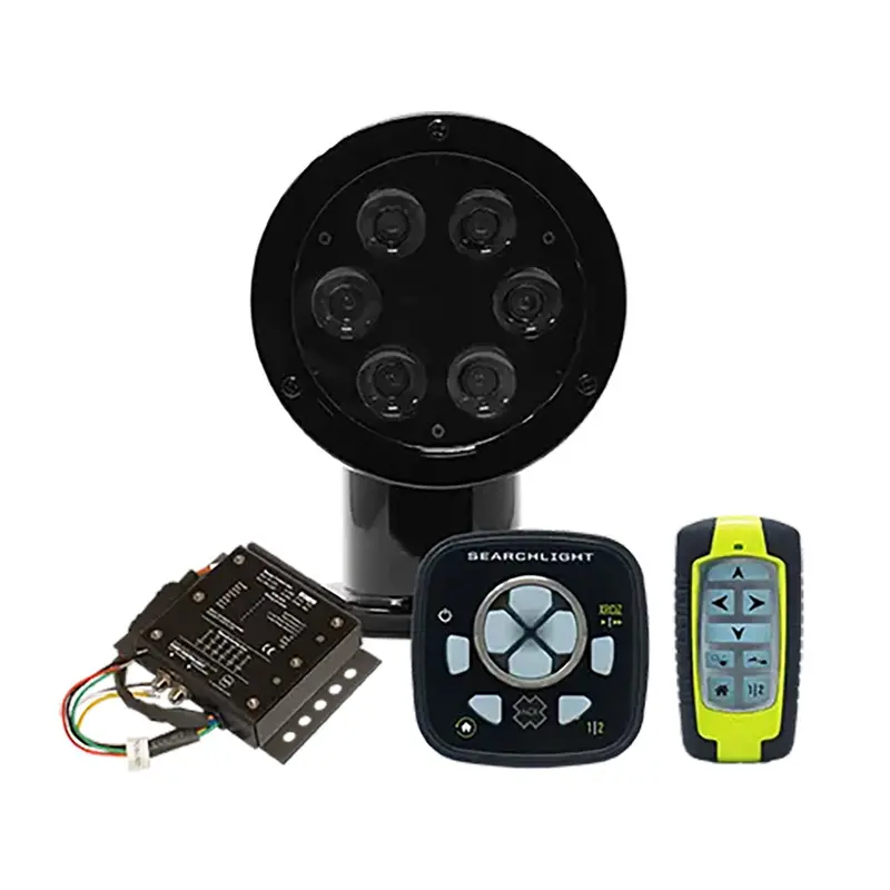 Acr Rcl-50 Led Black Marine Searchlight With Wired Point Pad (Urp-103), Master Controller (Urc-104), And Wireless Remote (Urc-103) – Model 1981 1