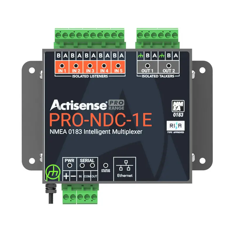Actisense Pro-Ndc-1E Nmea 0183 Multiplexer: 5 Inputs, 2 Iso-Drive Outputs, Ethernet + Serial Ports 1