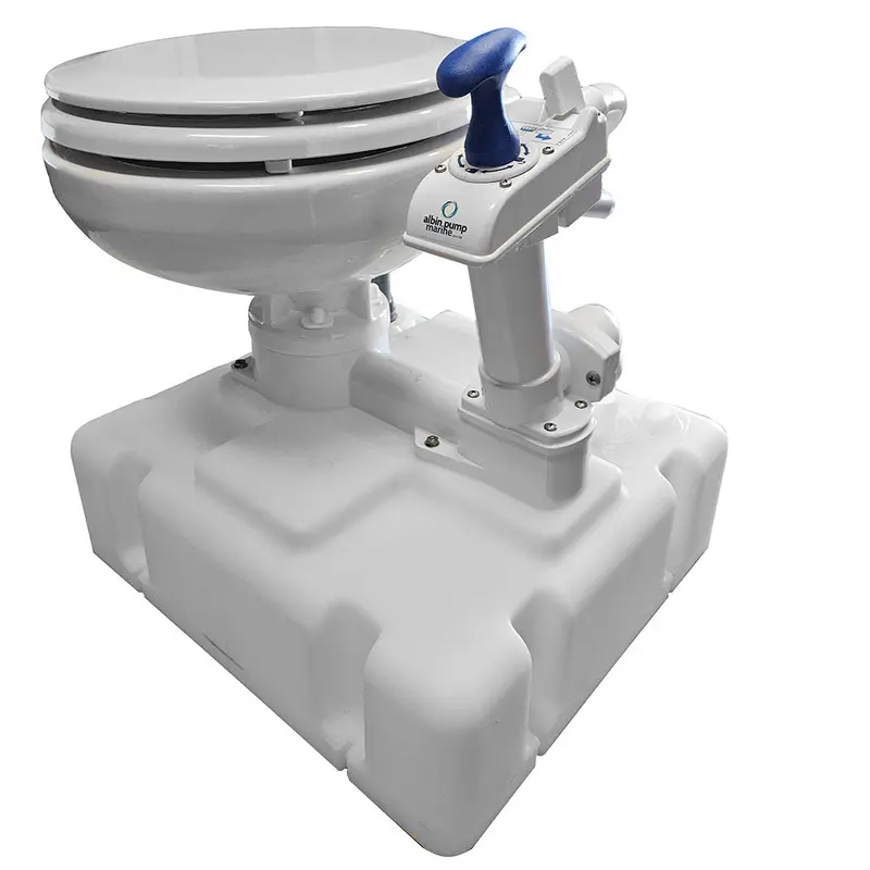 Albin Group Voyager Manual Marine Toilet System – Gravity-Flush With Holding Tank [07-06-015] 1
