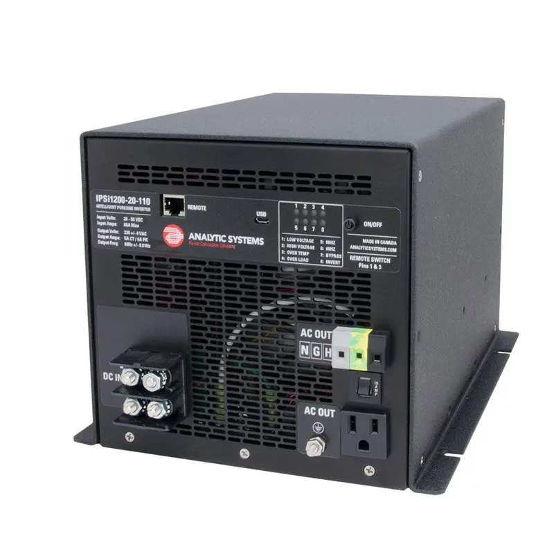 Analytic Systems Pure Sine Wave Inverter: 1200W, 110V Ac Output, 20–40V Dc Input [Ipsi1200-20-110] 1