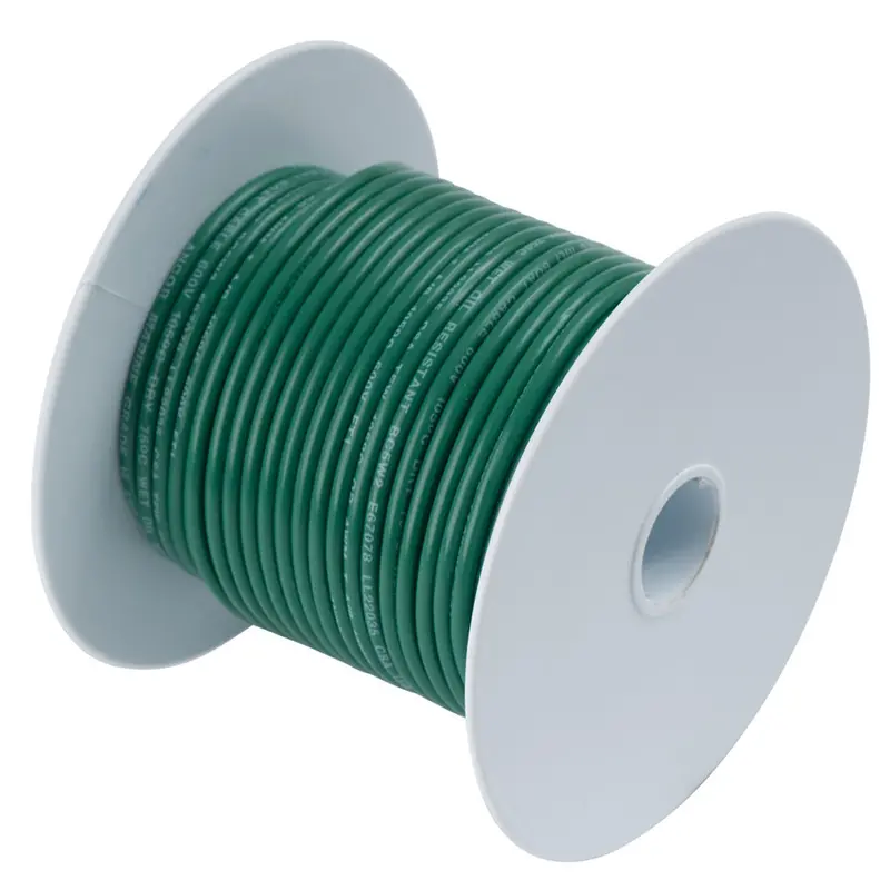 Ancor 14 Awg Tinned Copper Wire – Green, 100-Foot Spool [104310] 1