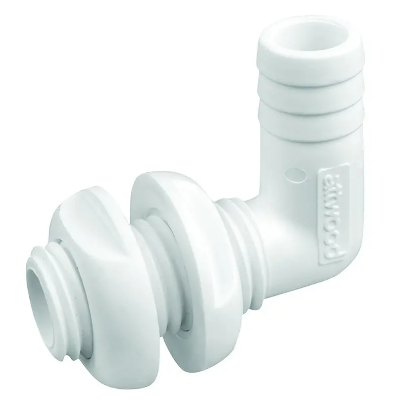 Attwood 3/4" Id White Plastic 90° Thru-Hull Fitting For Water Intake [3877-3] 1