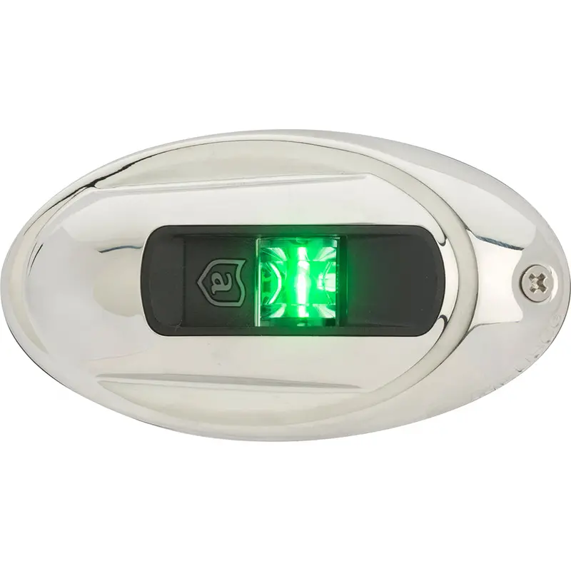 Attwood Lightarmor Oval Starboard Navigation Light – Vertical Mount, Green Lens, 2-Nm Range (Nv4012Ssg-7) 1