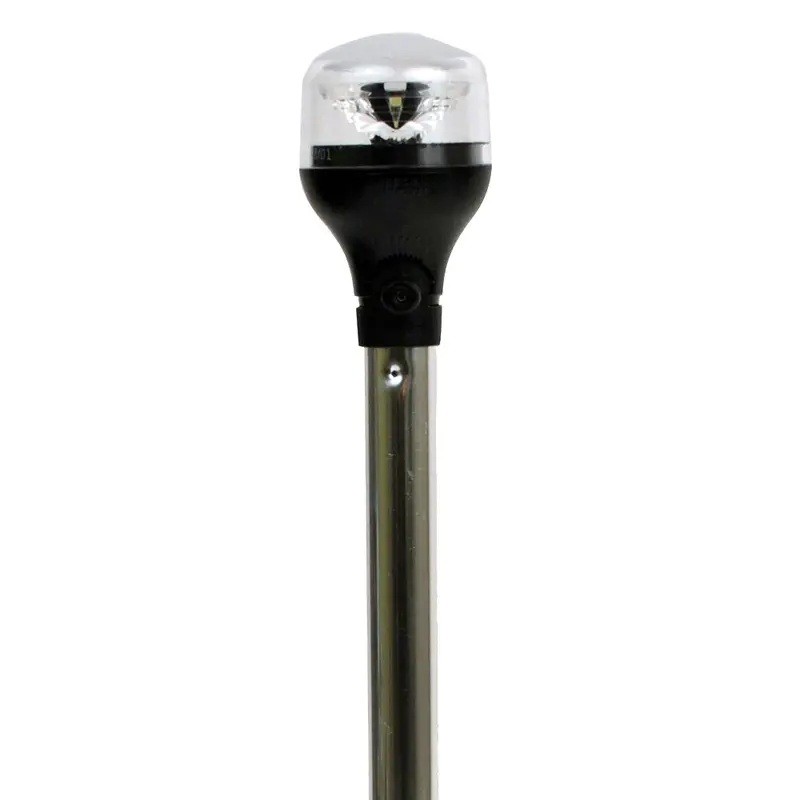 Attwood Lightarmor Plug-In All-Around Light – 20" Aluminum Pole, Horizontal Black Composite Base [5550-Pa20-7] 1
