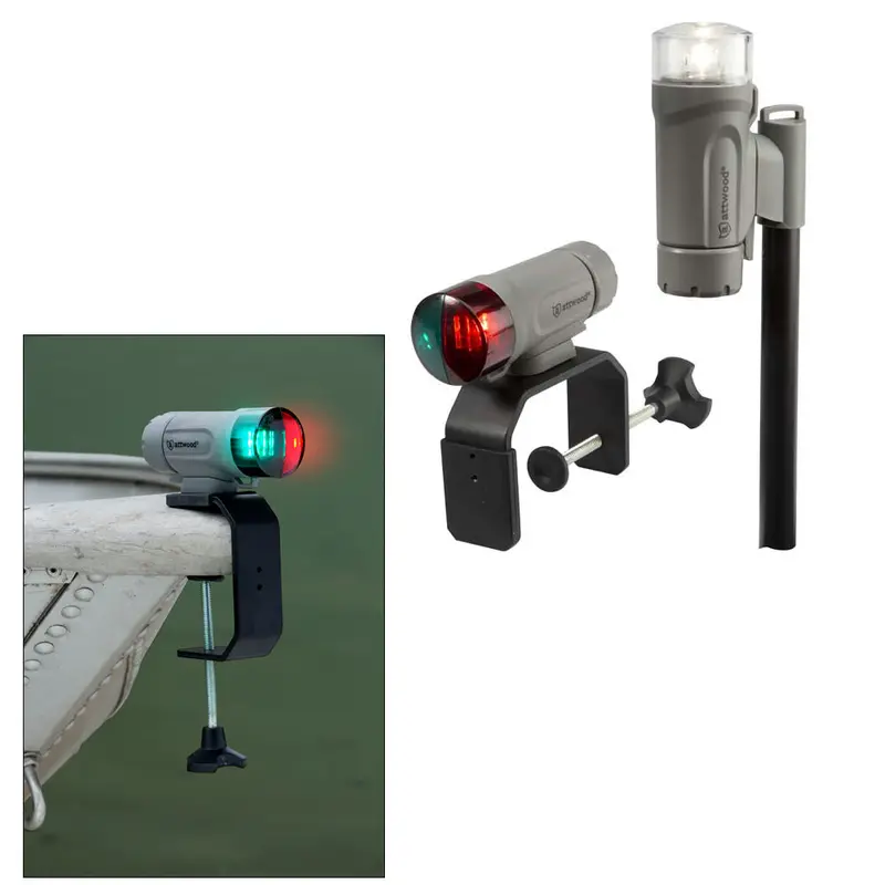 Attwood Paddlesport Portable Navigation Light Kit – Gray, C-Clamp/Screw/Adhesive Mount [14194-7] 1