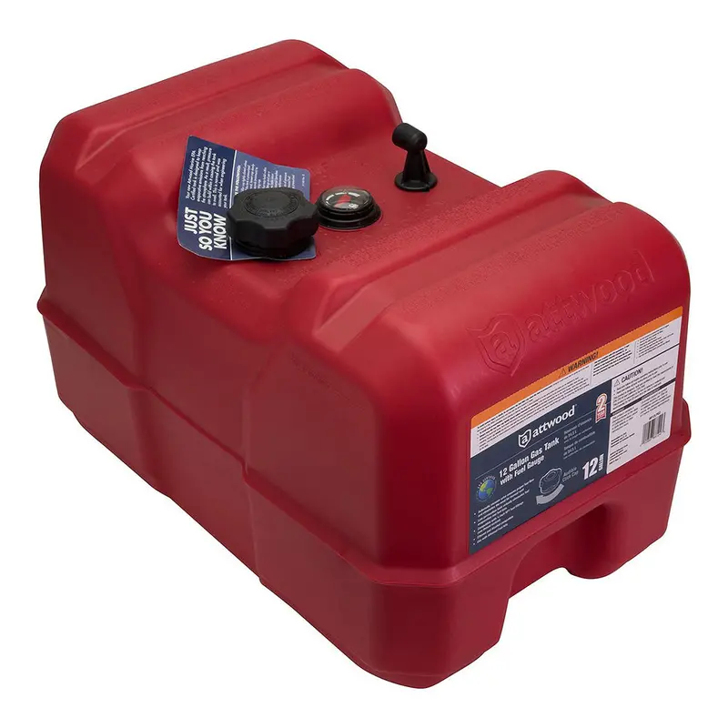 Attwood Standard Portable Fuel Tank – 12-Gallon With Built-In Gauge 1