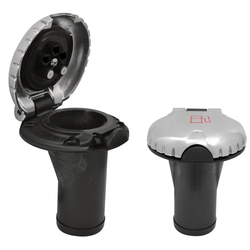 Attwood Straight-Body Deck Fill Fitting With Scalloped Chrome Cap For Carbon Canister Systems 1