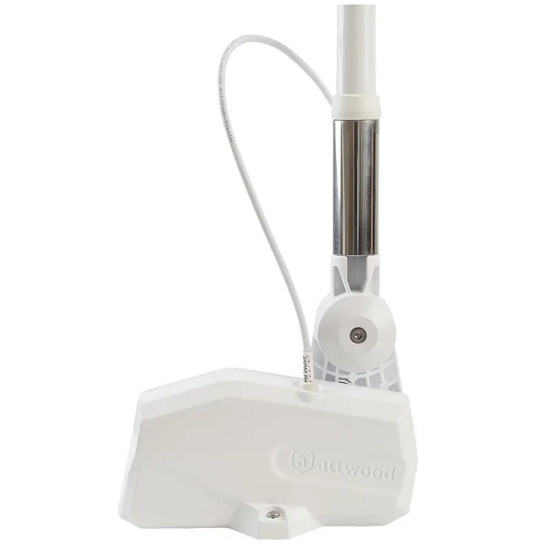 Attwood White Powered Fold-Down Antenna Mount With Built-In Amplifier [6100-At-7] 1