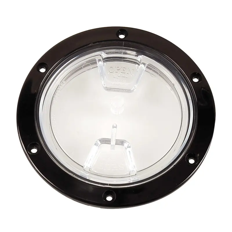 Beckson 4-Inch Clear-Center Screw-Out Deck Plate – Black (Dp40-B-C) 1