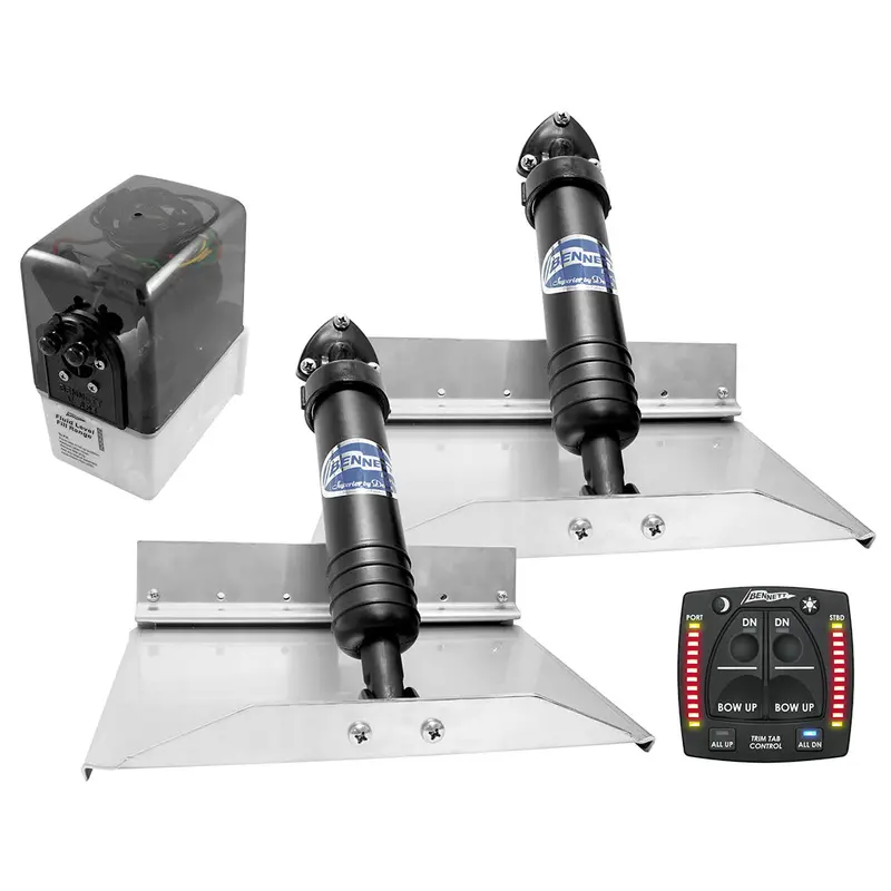 Bennett 12" × 9" Hydraulic Trim Tab System – Streamlined Hydraulic Option For Smaller Hulls 1