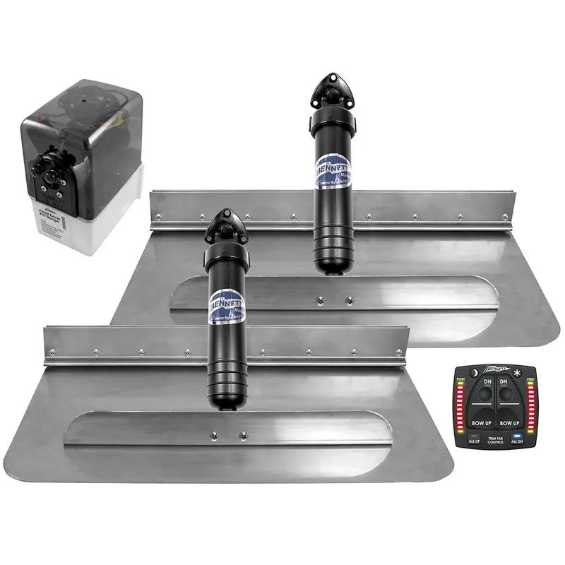 Bennett 24" × 12" Hydraulic Trim Tab System – Full-Size Performance Setup With One-Box Display 1