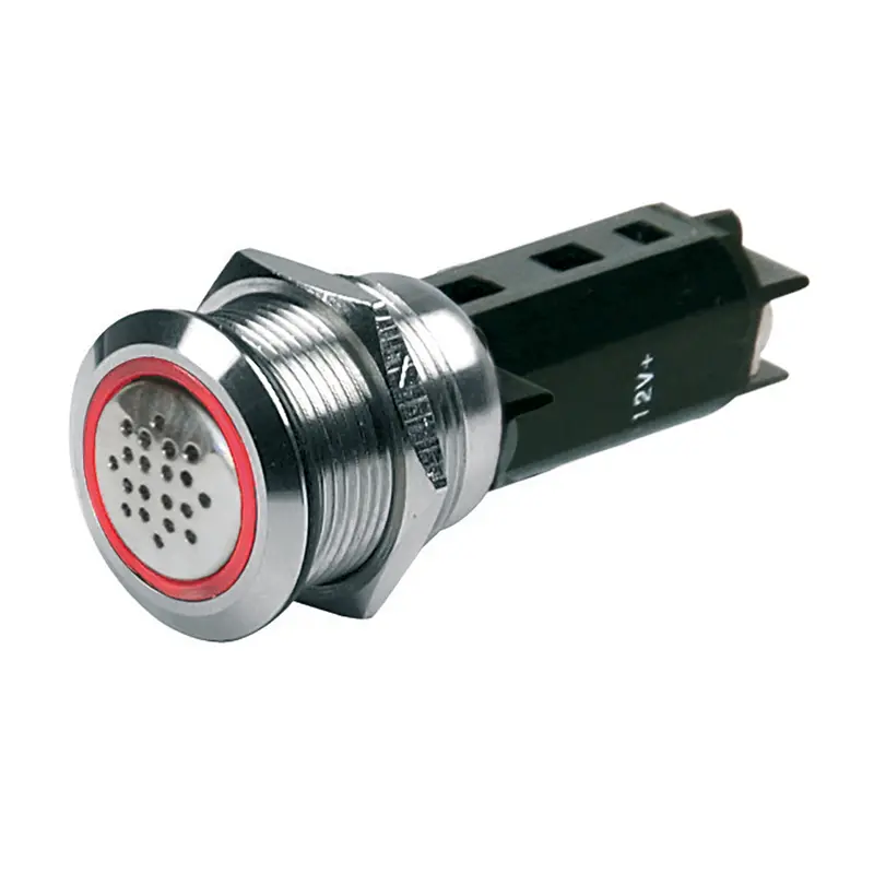 Bep 12V Stainless Steel Warning Buzzer With Integrated Red Led Indicator 1