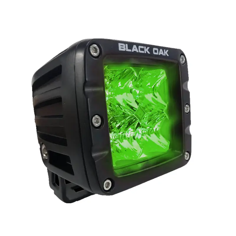 Black Oak 2-Inch Green Hog Hunting Pod Light – Flood Beam, Matte Black Housing – Pro Series 3.0 1