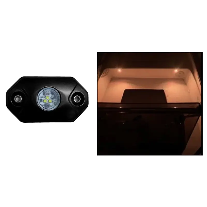Black Oak Amber Rock Accent Light – Warm-Tone Ground Lighting, Matte Black Housing 1