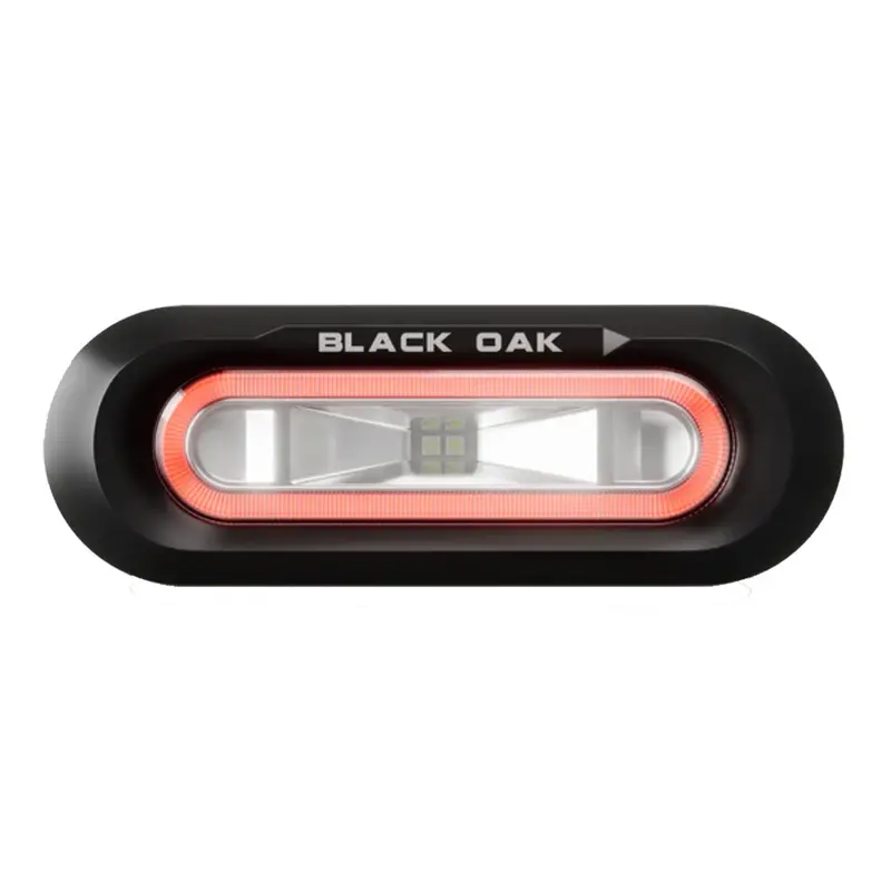 Black Oak Low-Pro Flush Mount Led Light – Red Lens, Black Housing 1