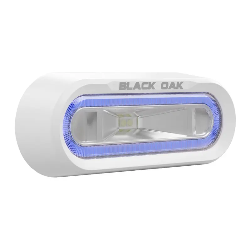 Black Oak Low-Pro Off-Road Spreader Light – Bracket Mount, White Housing, Blue Led [Mlps-B] 1