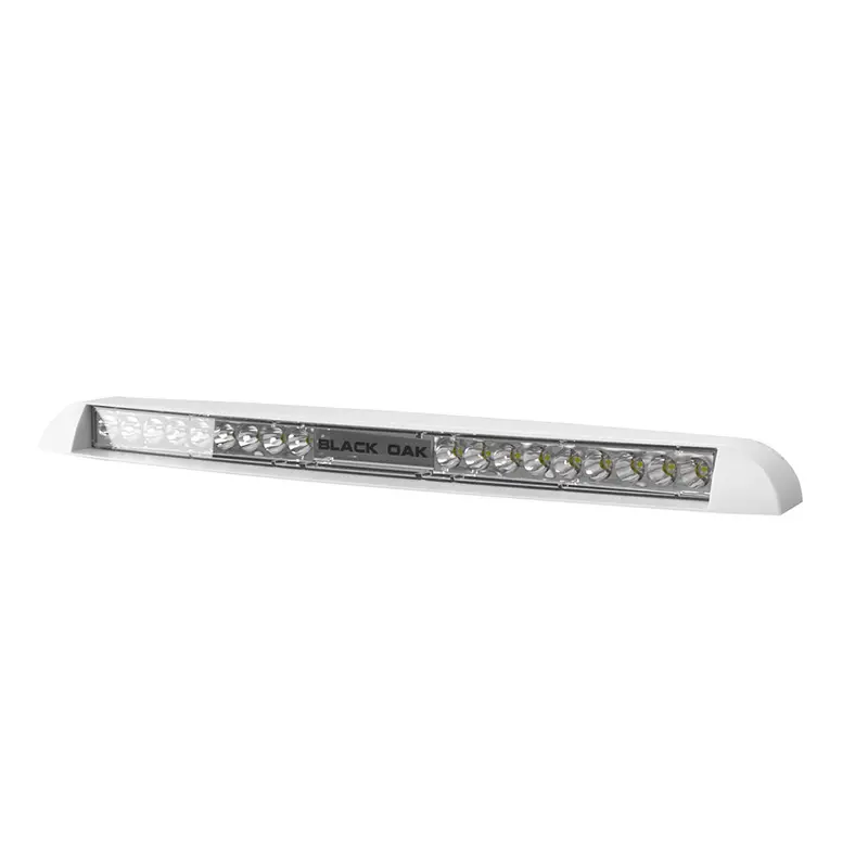 Black Oak Low-Profile Marine Spotlight Bar – White Housing – Spot Beam 1