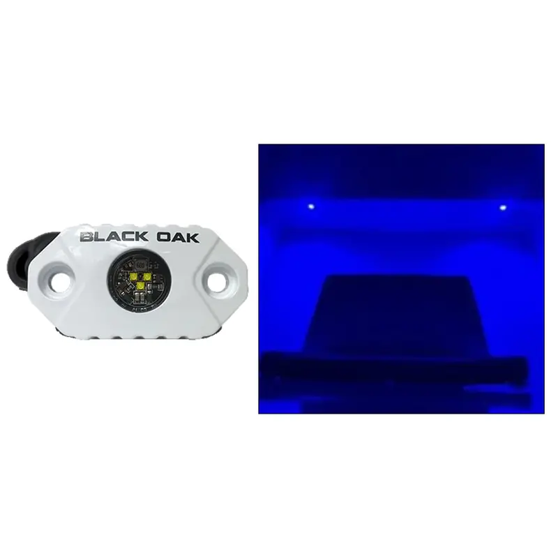Black Oak Mal-B Blue Led Rock Accent Light – White Housing 1