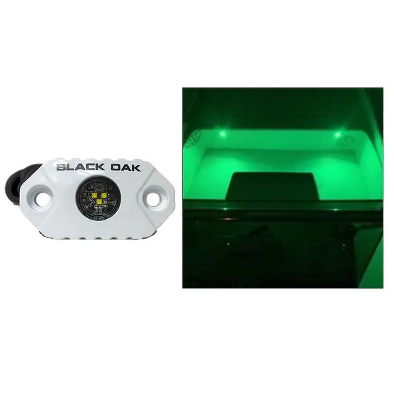 Black Oak Mal-G Green Led Rock Accent Light – White Housing 1