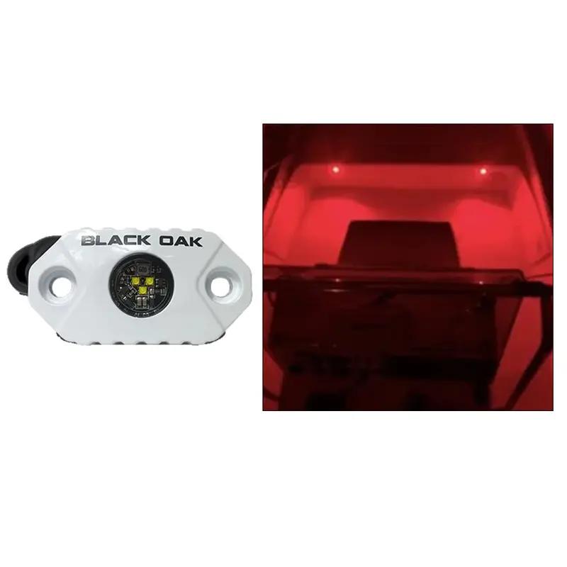 Black Oak Mal-R Red Led Rock Accent Light – White Housing 1