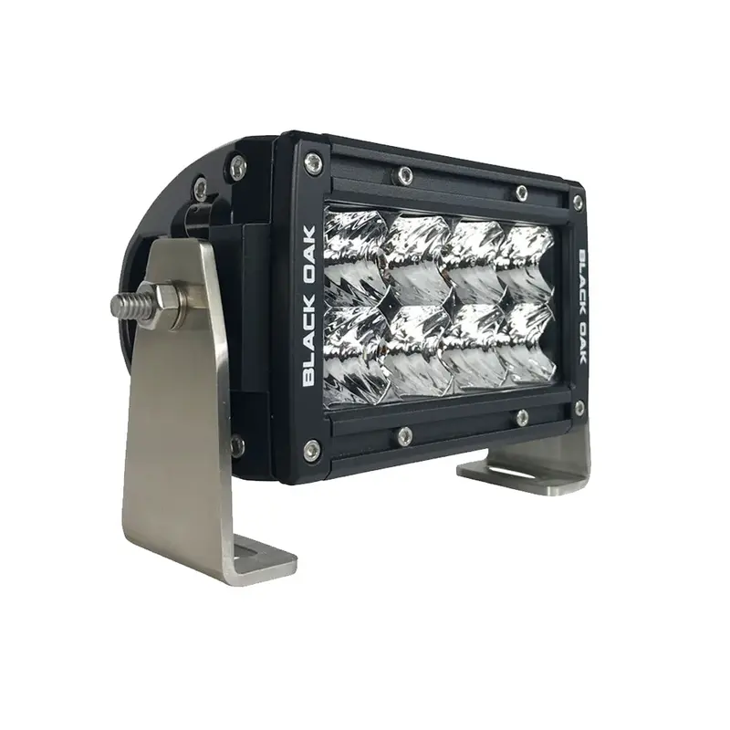 Black Oak Pro Series 3.0 4" Dual-Row Led Light Bar – Flood Beam, Black Housing [4F-D5Os] 1