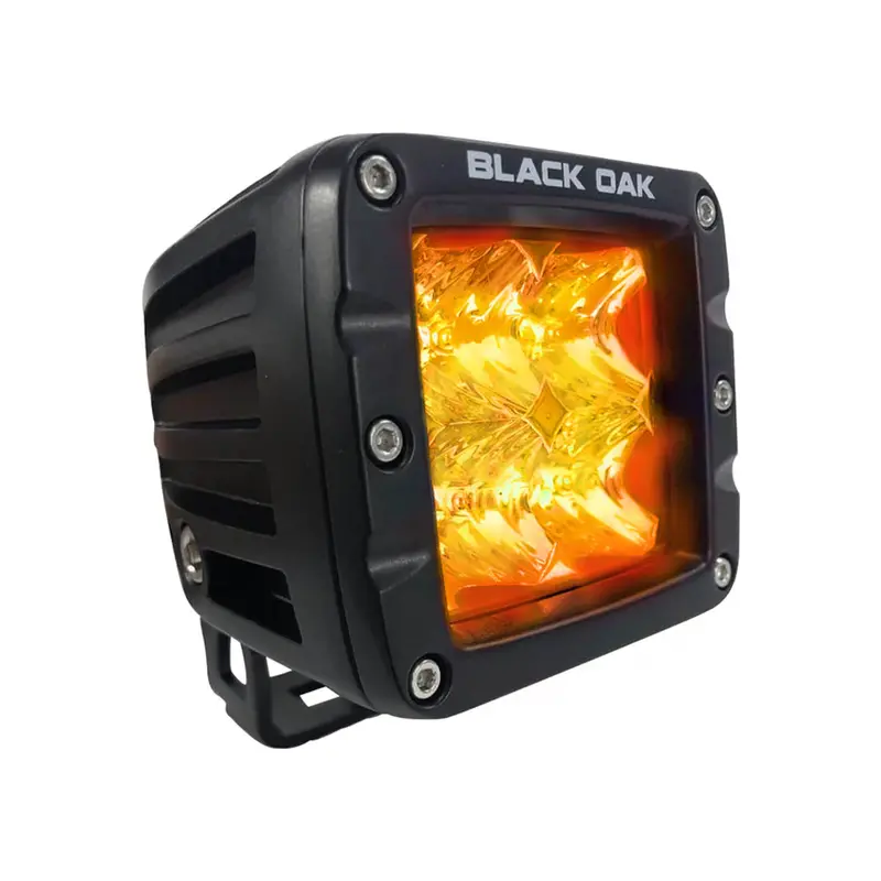 Black Oak Pro Series 3.0 Amber Led Pod Light – 2-Inch Flood Optics, Black Housing 1