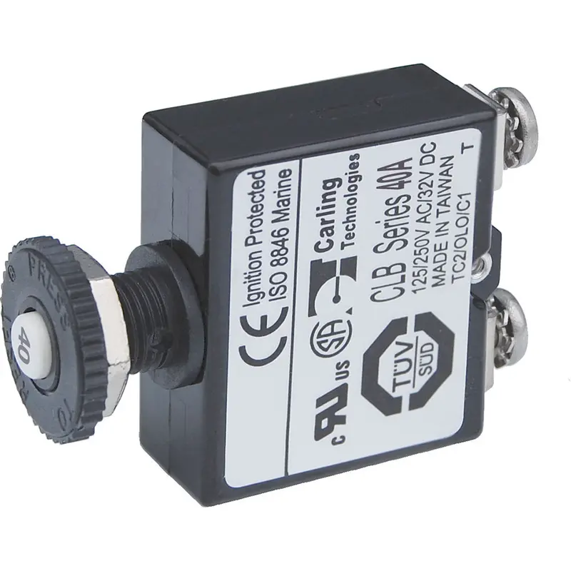 Blue Sea 40-Amp Push-Button Reset Screw-Terminal Circuit Breaker 1