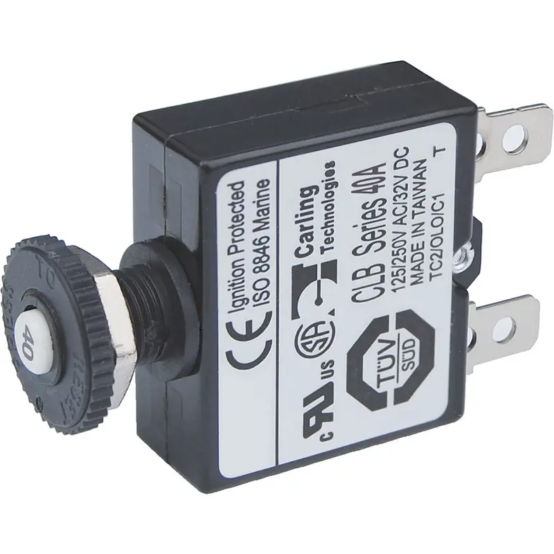 Blue Sea 40A Push-Button Thermal Circuit Breaker With Quick-Connect Terminals – Model 7061 1
