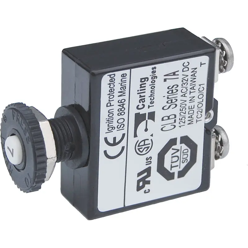 Blue Sea 7-Amp Push-Button Reset Screw-Terminal Circuit Breaker 1