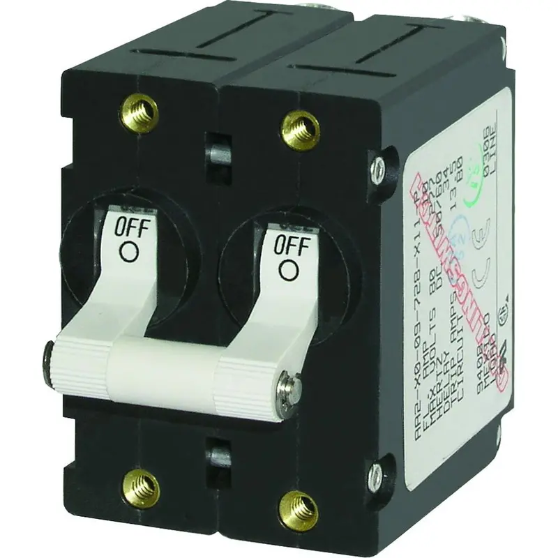 Blue Sea 7242 A-Series Double-Pole Toggle Switch – 50A White Housing 1