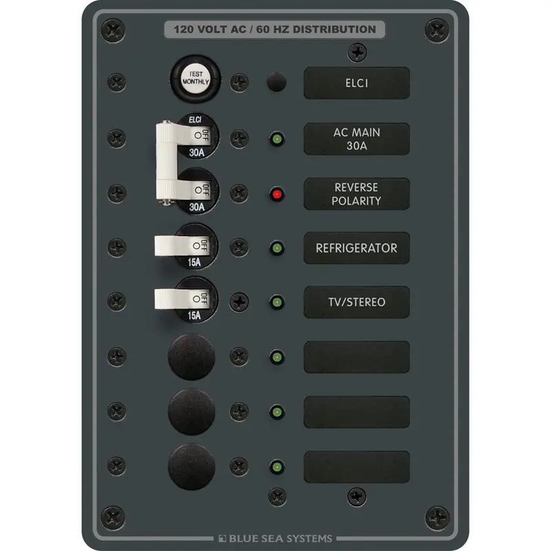 Blue Sea 8101 Elci Gfci Ac Panel – Five-Circuit Safety Distribution Unit 1