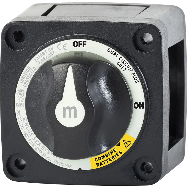 Blue Sea M-Series Dual-Circuit Plus Battery Switch – 200A, Black (Model 6011200) 1