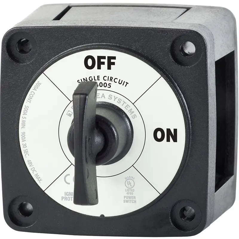 Blue Sea Single-Circuit On/Off Battery Switch – 200A, Black Housing (Model 6005200) 1