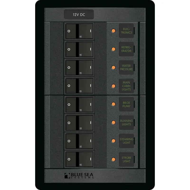 Blue Sea Systems 1200 Vertical 12V Dc 8-Circuit Panel 1