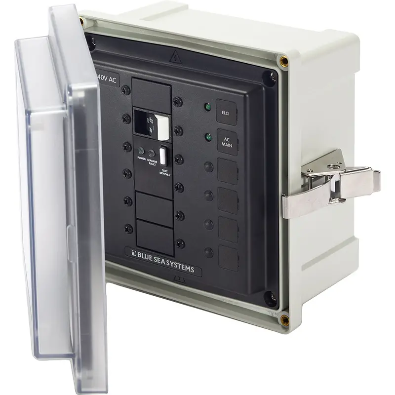 Blue Sea Systems 3120 Sms Panel Enclosure With Elci Main (50A) And Two Blank Slots – 240V Rated 1