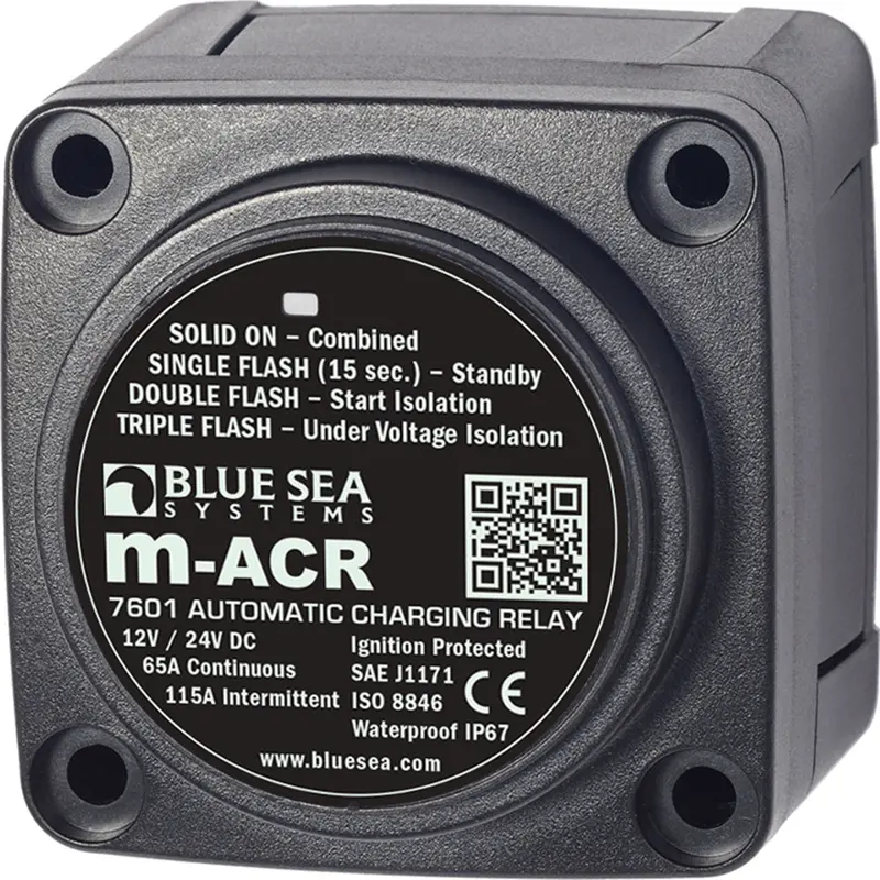 Blue Sea Systems 65A Mini Acr – Automatic Charging Relay For Dual-Battery Systems (7601) 1