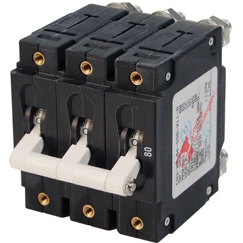 Blue Sea Systems 7289 C-Series 80A Triple-Pole Circuit Breaker 1