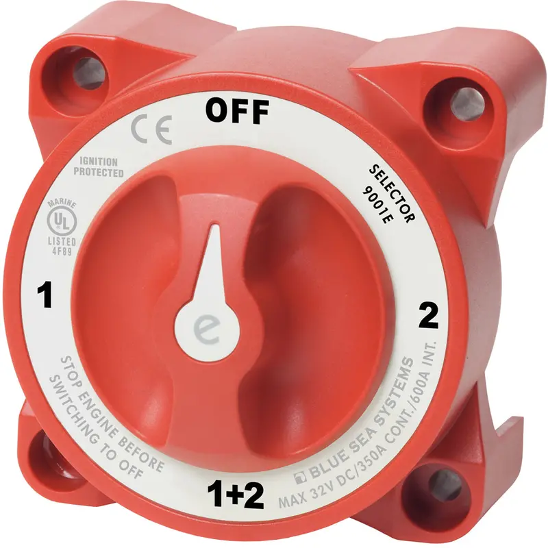 Blue Sea Systems 9001E E-Series Battery Switch Selector With Dual Circuit Capability 1