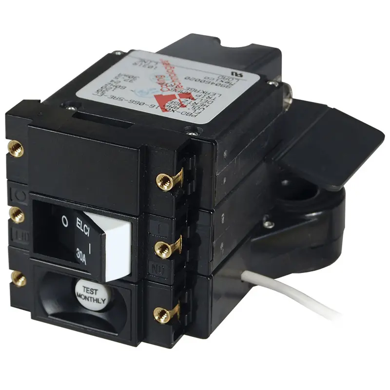 Blue Sea Systems A-Series Dual-Pole Elci Ac Breaker – 120V, 30A With Flat Rocker Switch 1