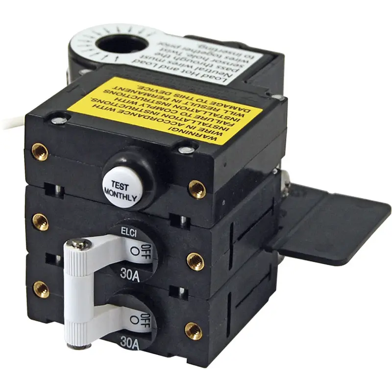 Blue Sea Systems A-Series Elci Double-Pole 30A 120V Ac Main Circuit Breaker 1