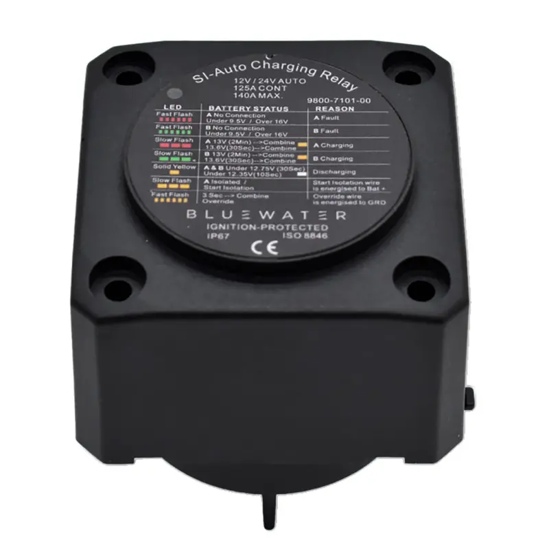 Bluewater 12V Automatic Charging Relay – 140A Continuous Rating [9800-7101-00] 1