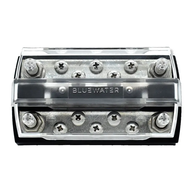 Bluewater Dual-Rail 10-Terminal Busbar – 150A Rated, Compact Distribution Hub 1