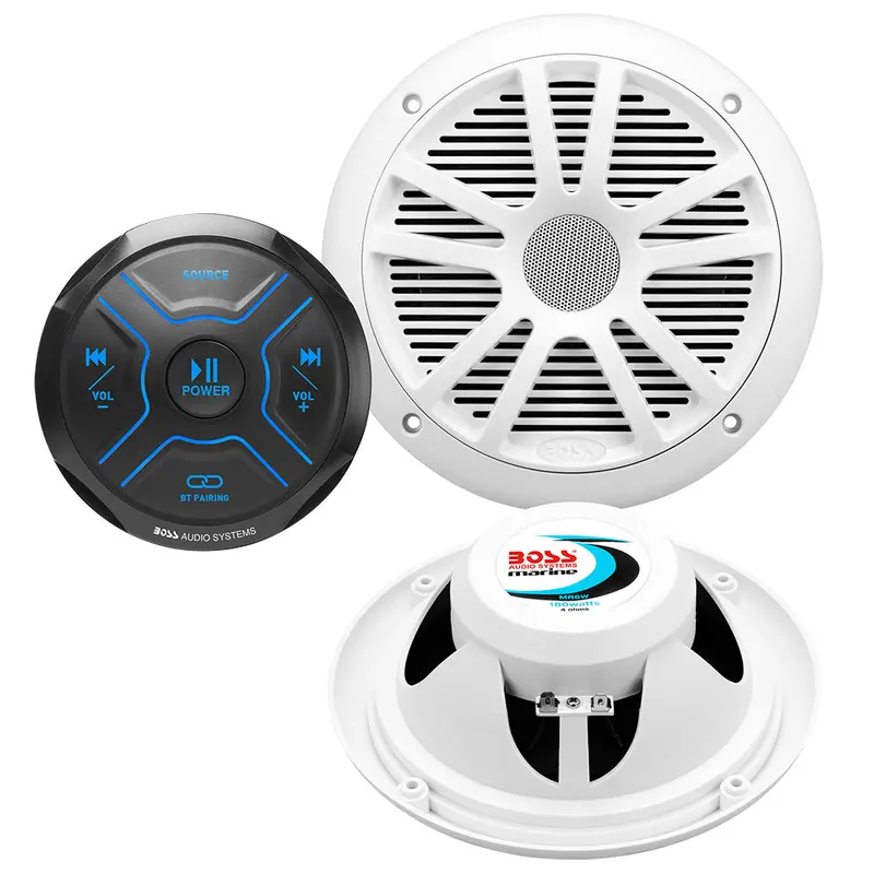 Boss Audio Mg150W.6 Marine Speaker Kit – Includes Mgr150B Remote And Two Mr6W Speakers 1