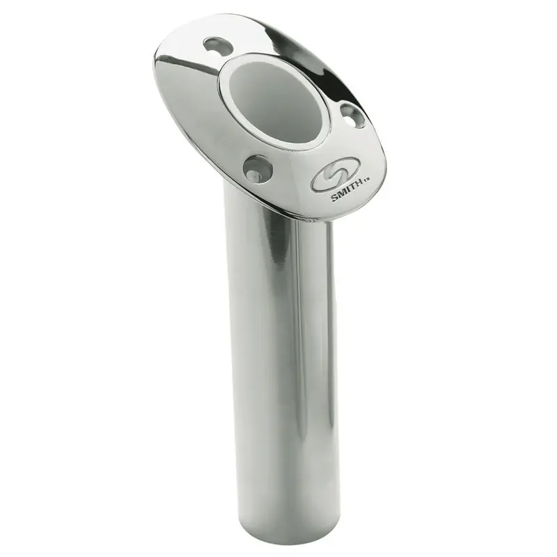C.E. Smith 30° Flush-Mount Rod Holder – 9" Depth, Stainless Steel Body, Cast Bottom, White Vinyl Liner [53672Ca] 1