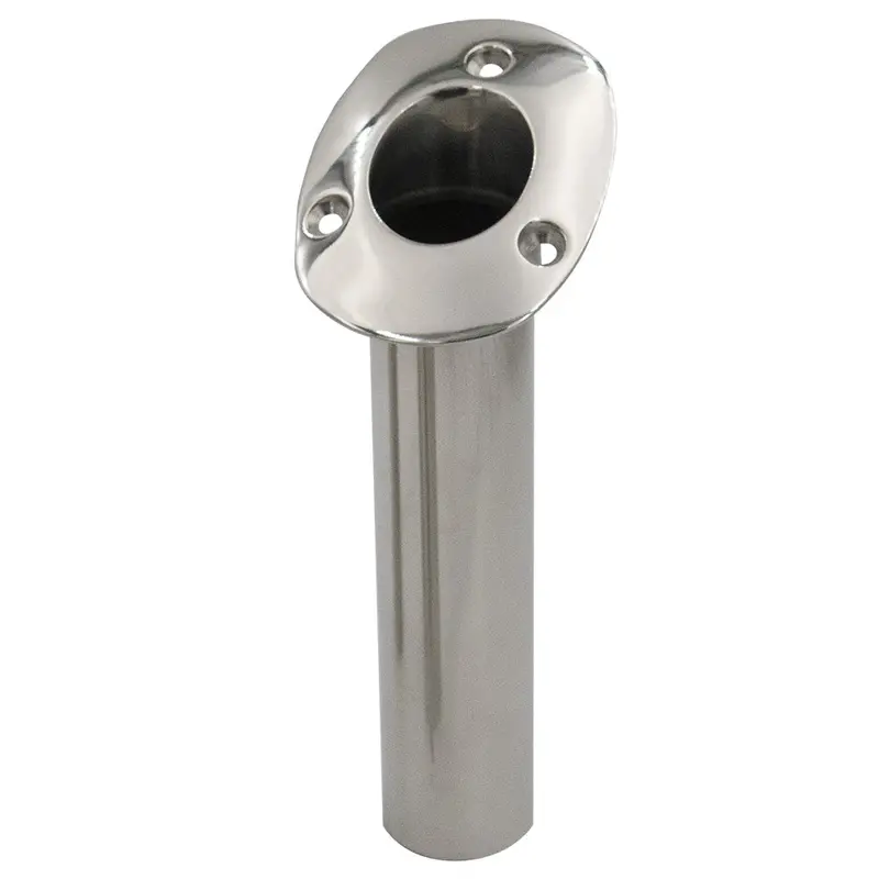 C.E. Smith 70 Series 30° Flush-Mount Rod Holder – Stainless Steel, Gimbal Bar Base, Black Liner [536720] 1