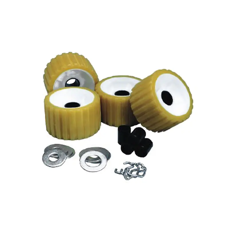 C.E. Smith Ribbed Roller Replacement Kit – 4-Piece Set, Metallic Gold Finish 1