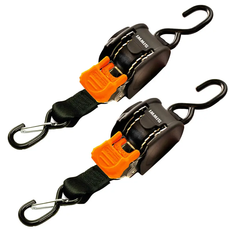 Cargobuckle F111640 Mini G3 Retractable Tie-Down Pair – 1" × 72", Dual S-Hooks 1