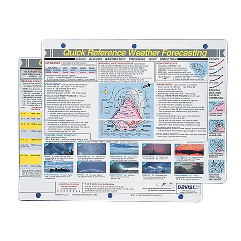 Davis Weather Forecasting Quick Reference Card – Practical Onboard Meteorological Aid [131] 1