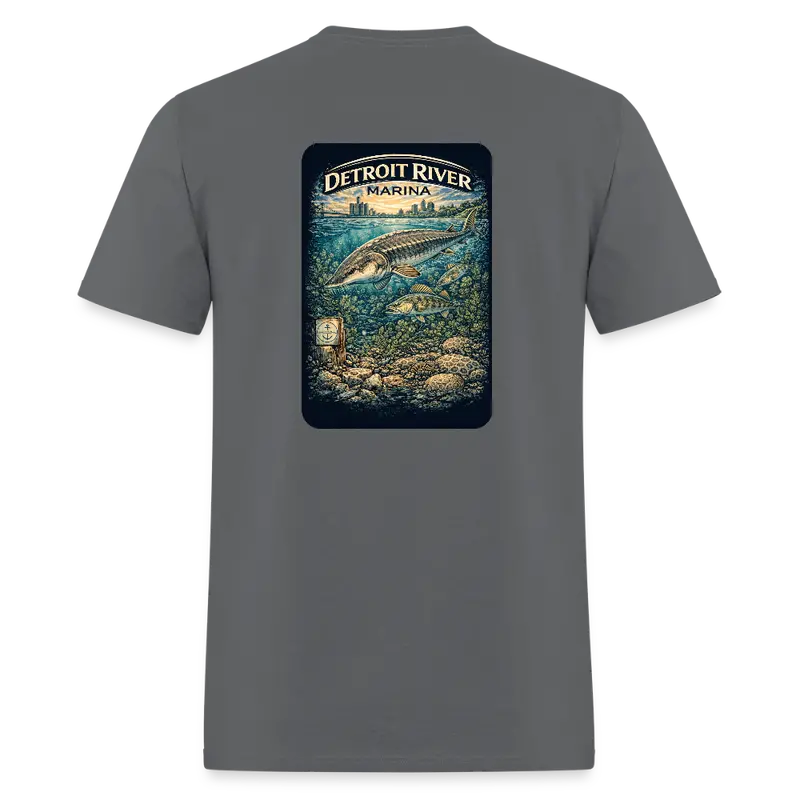 Detroit River Marina T-Shirt | Southeast Michigan Waterway Heritage Style 1